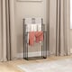 image 7 of HOMCOM Freestanding Towel Rack, Steel Towel Rail Holder with 3 Bars, Black