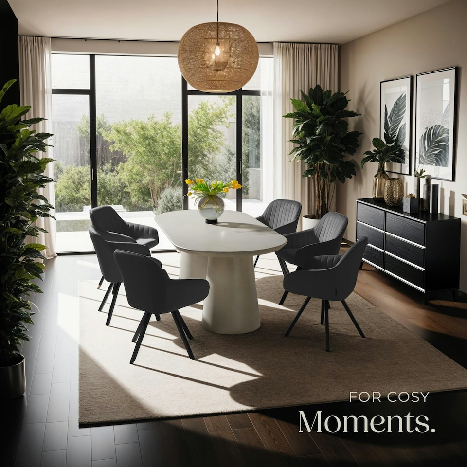 image 1 of Lounge Armchair Living Room Accent Chair 360 Swivel Slim Steel Legs Velvet Fabric  - per piece Black