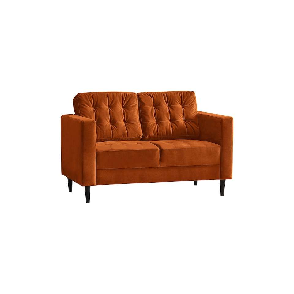 image 1 of Furniturebox Jolene 2 Seater Burnt Orange Velvet Sofa