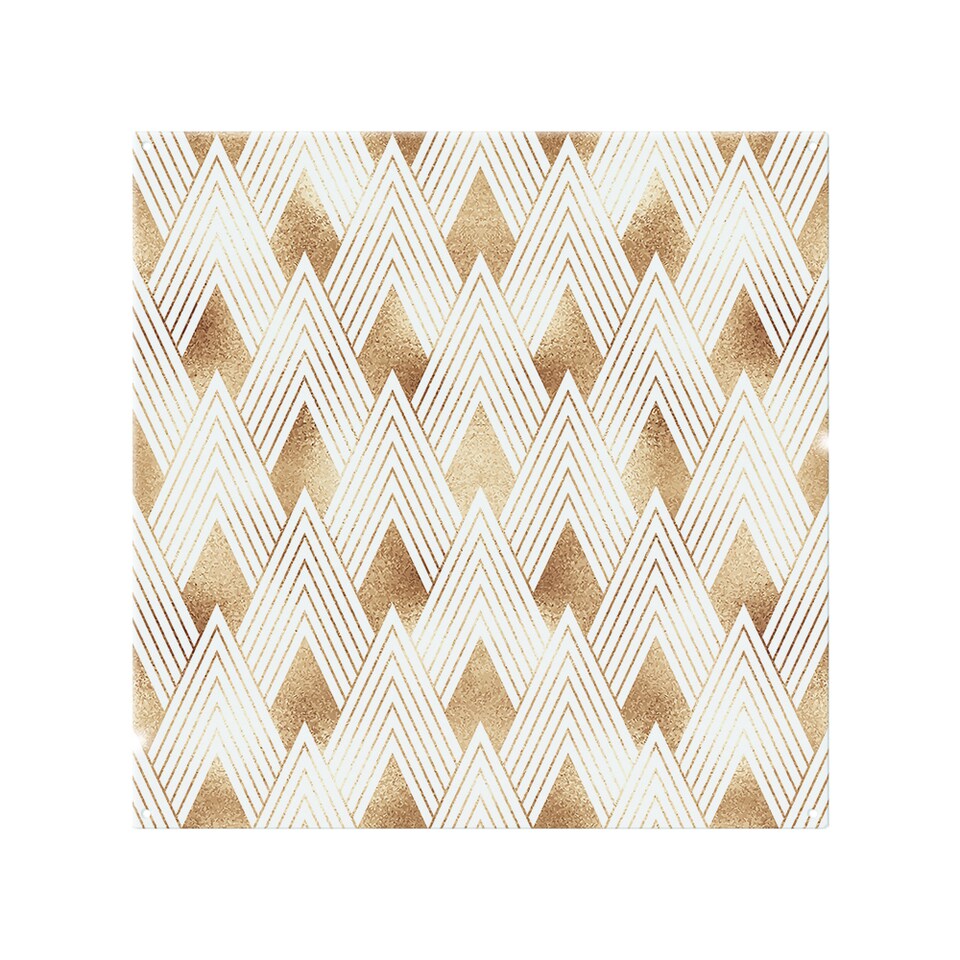 image 1 of Golden Geometric Shapes Splash Back | White