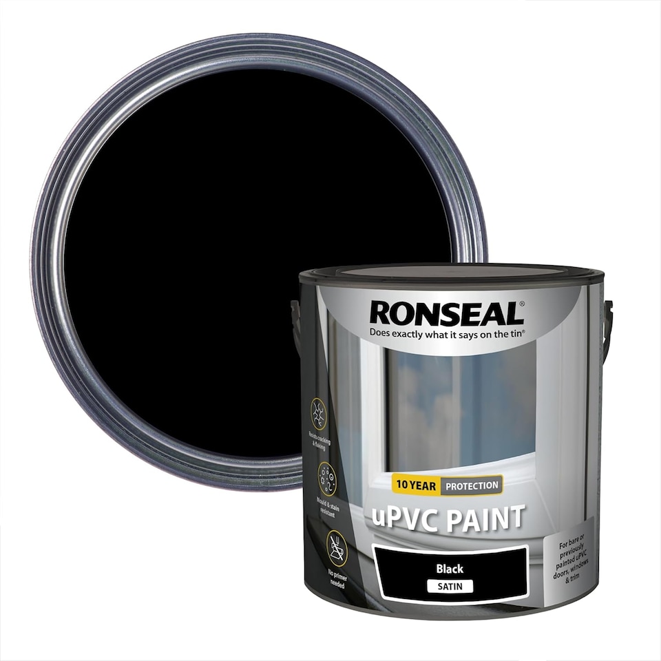 image 1 of Ronseal uPVC Paint Black Satin 2.5L