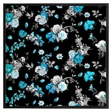 Blue roses (Picutre Frame) Black | M
