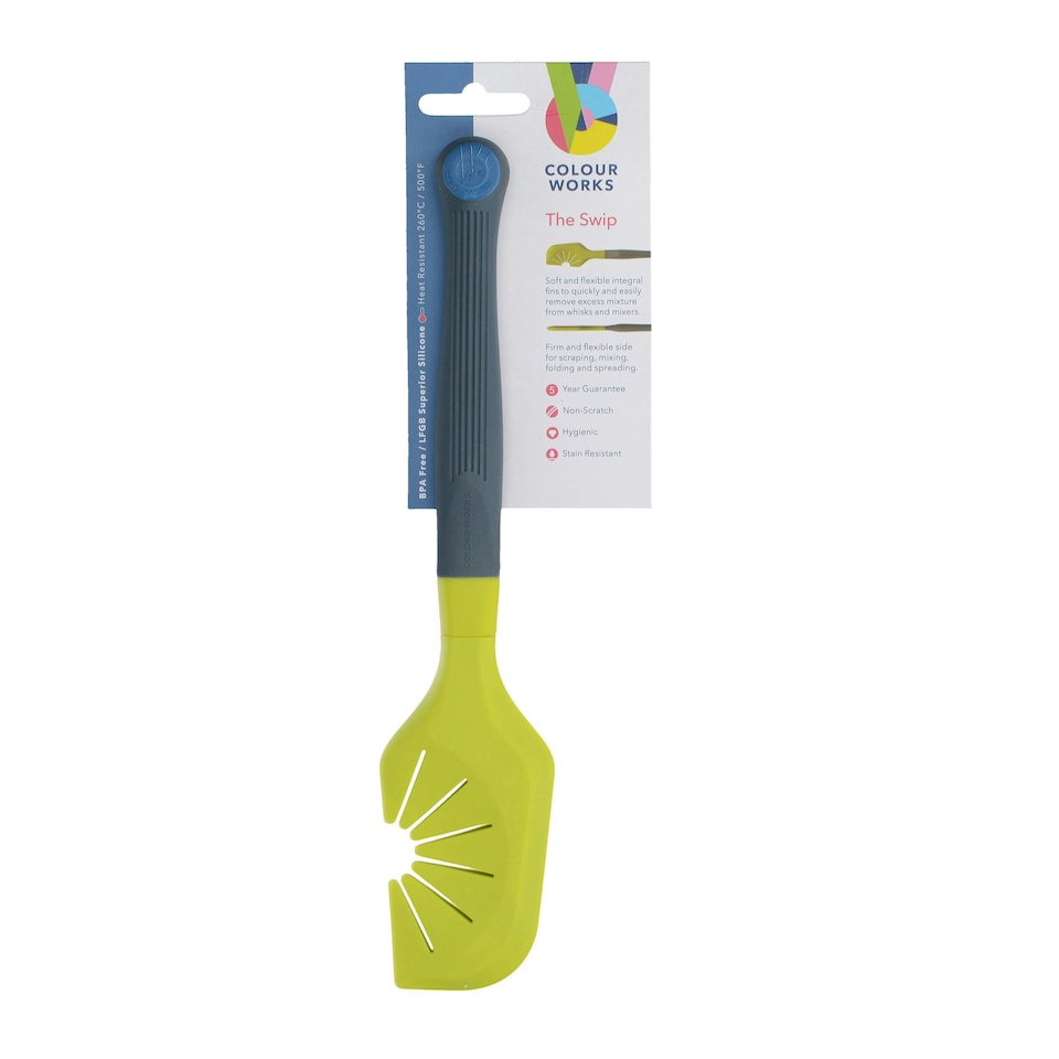 image 1 of Colourworks Whisk Scraper Spatula Green