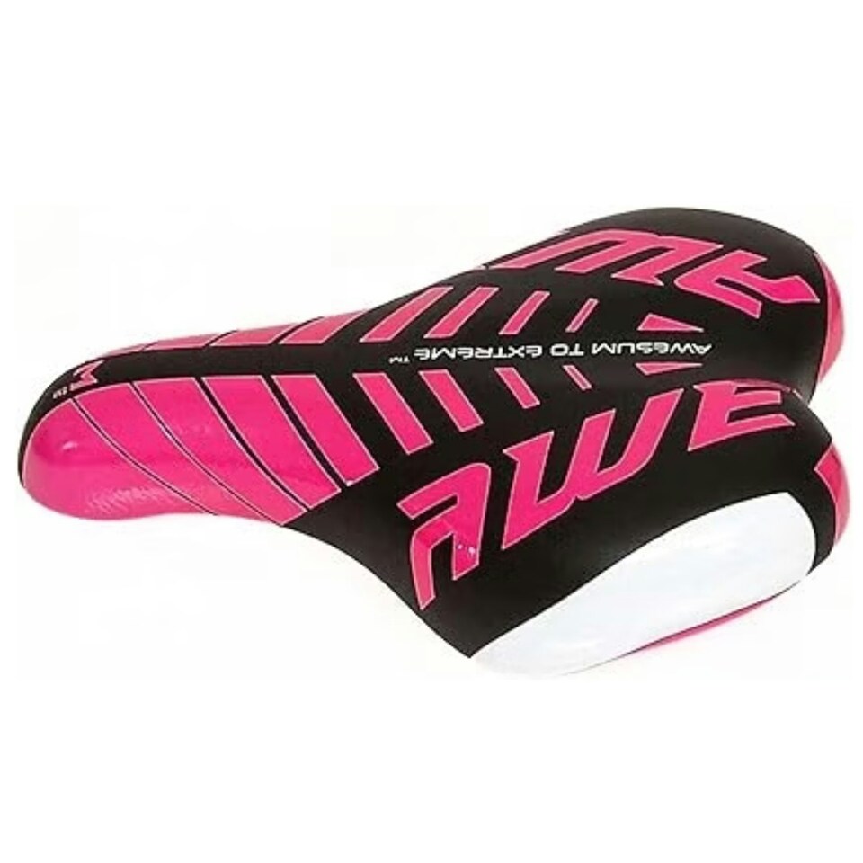 image 1 of AWE Unisex Kids/Childs Pink Waterproof Bike Seat/Saddle With Steel Rails And Bracket