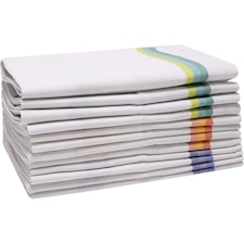 K Collection Stripe Tea Towel Set (Pack of 12) | Multi | Multicoloured | One Size | 1