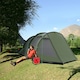 image 2 of Outsunny 3-4 Persons Tunnel Tent, Two Room Camping Tent w/ Windows, Black