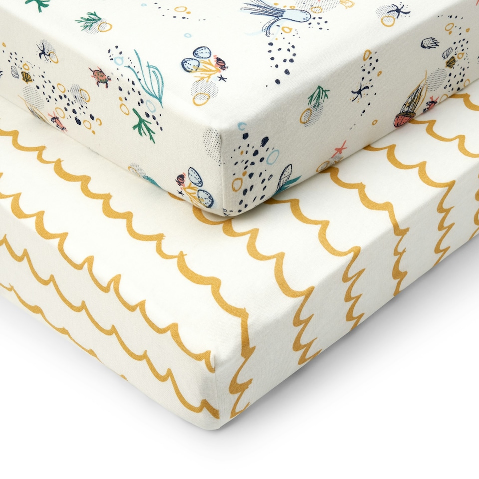 image 1 of Tutti Bambini Cot Fitted Sheets 2pk - Our Planet