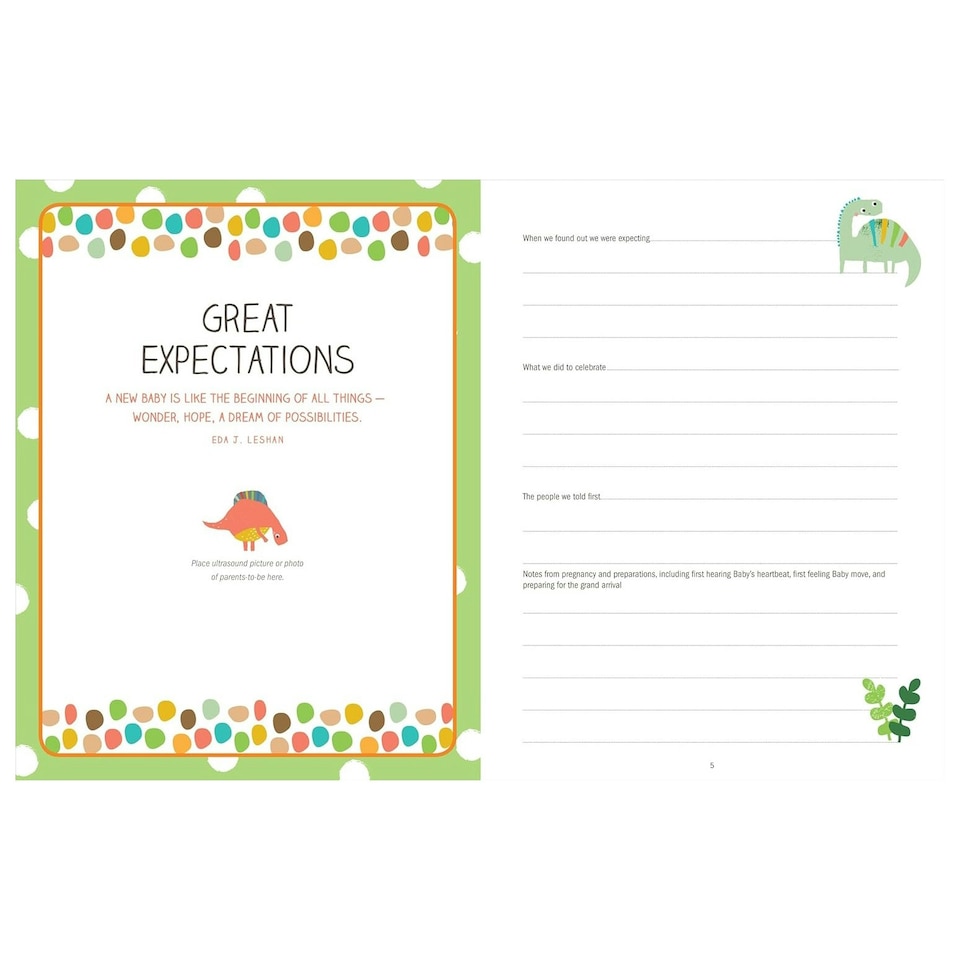 image 1 of Peter Pauper Press Baby's Book: The First Five Years Dinosaurs