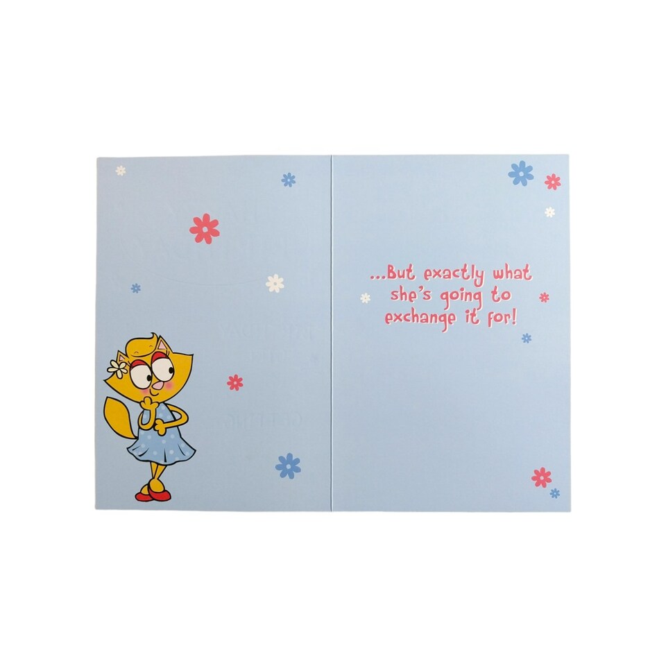 image 1 of Cute Cat Design Open Female Birthday Witty Words Card