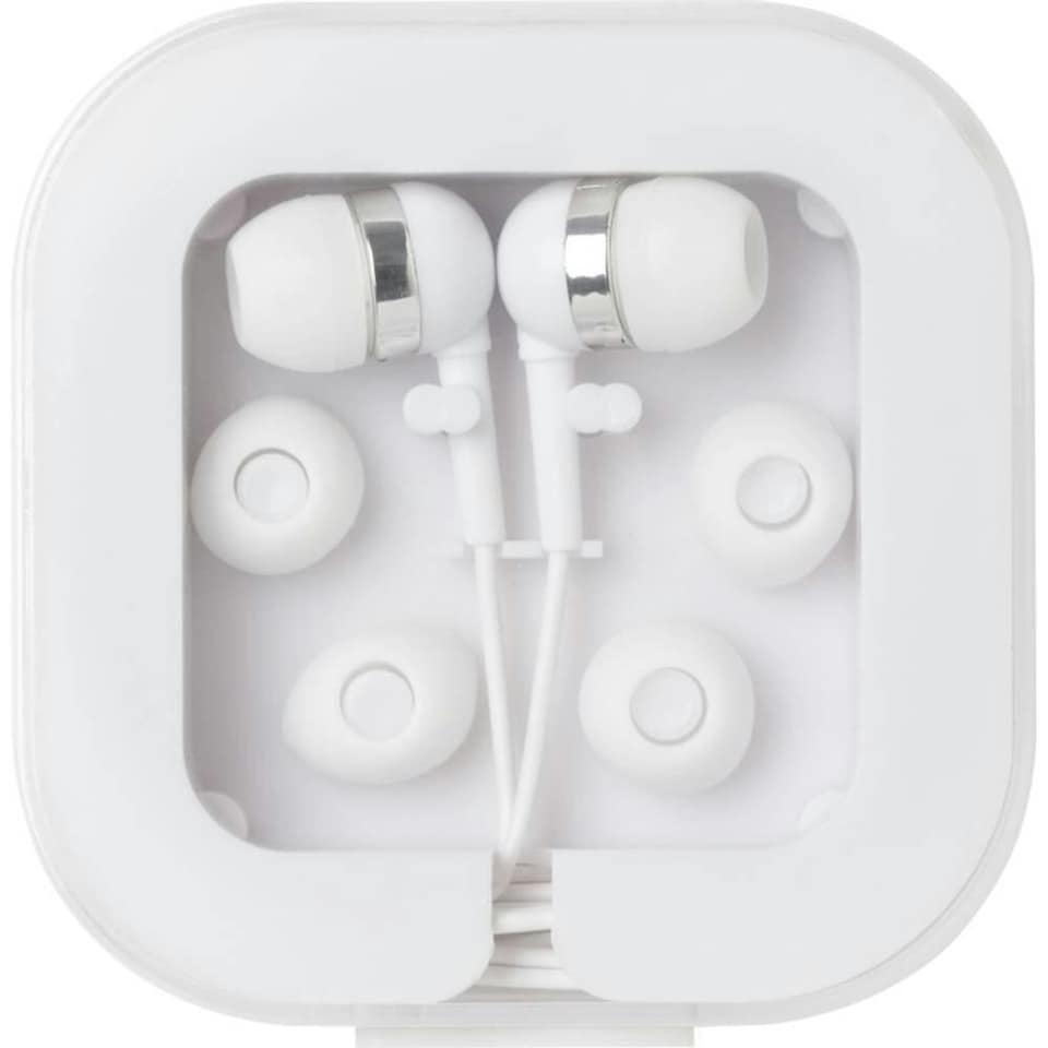 image 1 of Dofida Recycled ABS Plastic Wired Earphones - White - One Size