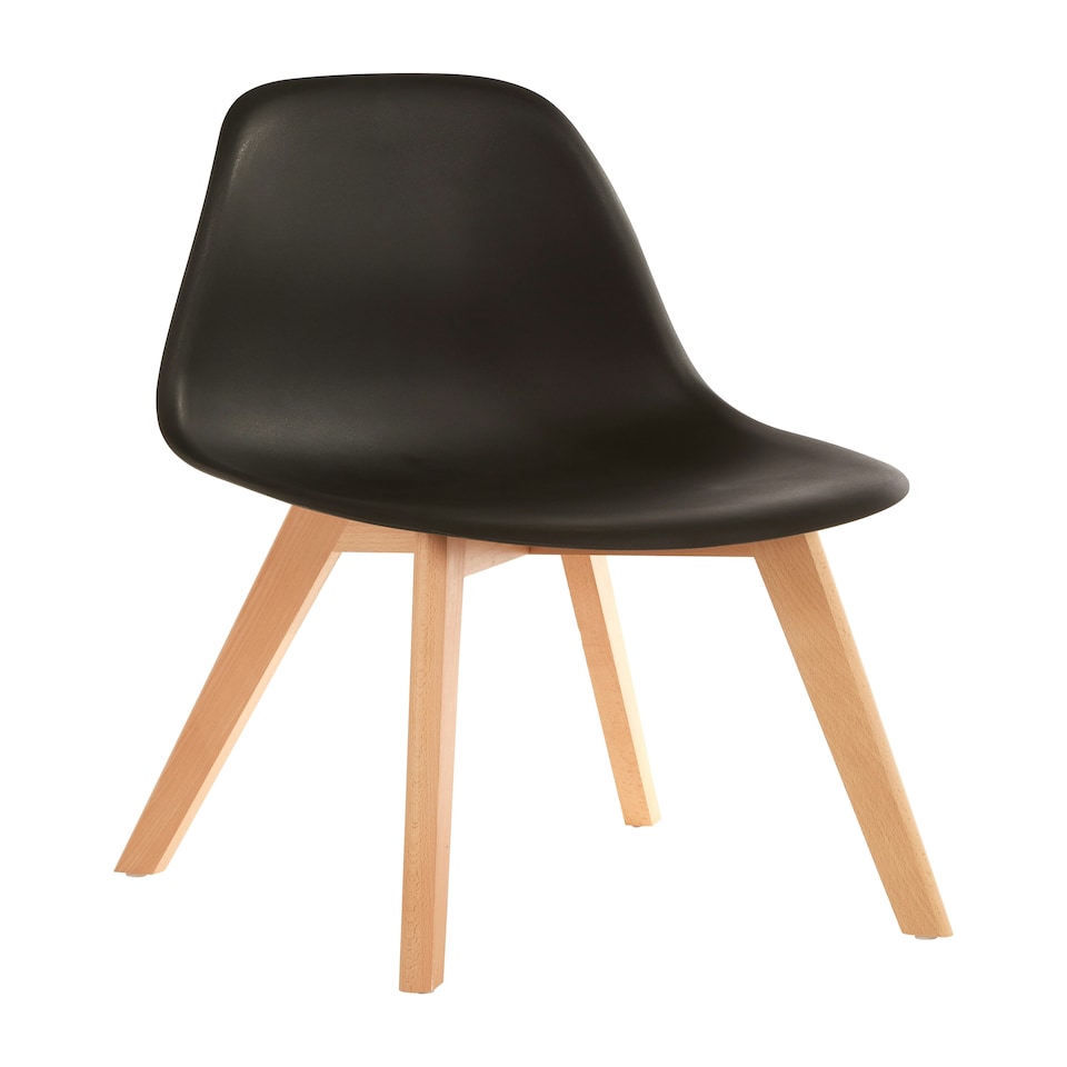 image 1 of Interiors by Premier Black Chair With Beach Wood Legs, Effortless Cleaning Small Chair, Easy to Adjust Bedroom chair