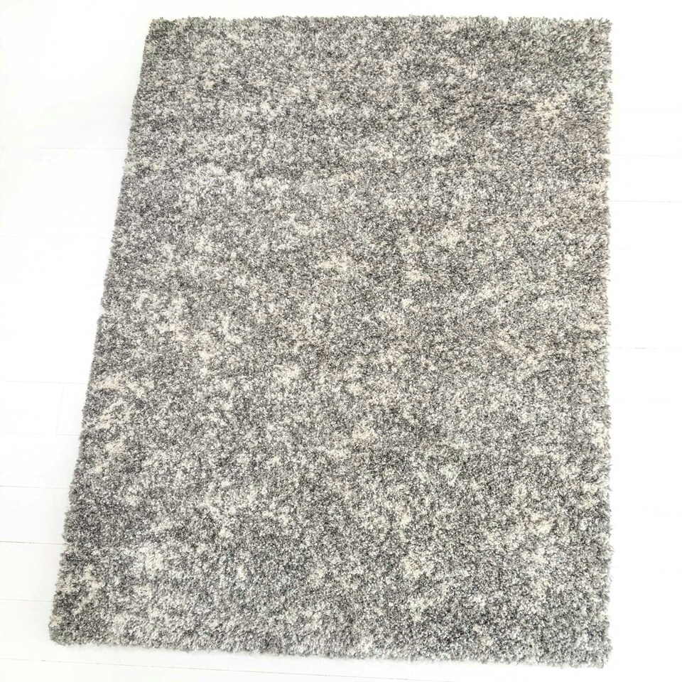 image 1 of KUKOON Silver Grey Mottled Shaggy Living Room Area Rug 120cm x 170cm