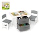 image 1 of COSTWAY Toddler Wooden Activity Table & 2 Chairs Set White