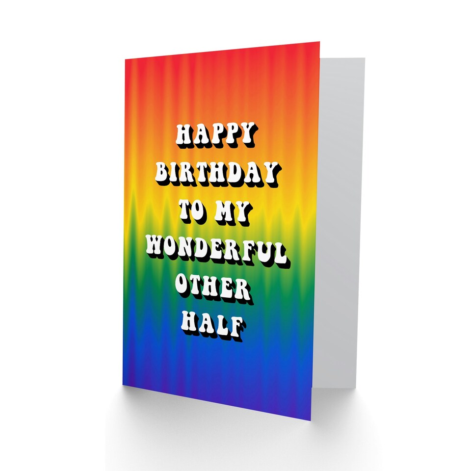 image 1 of My Wonderful Other Half Trippy Psychedelic Non Binary Birthday Card