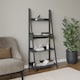 image 3 of 4-Tier Wooden Ladder Storage Shelving Unit | Black | 1