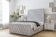 image 2 of Sloomy Monroe Silver Naples Bed Frame With 50" Upholstered Headboard 4'6 Double