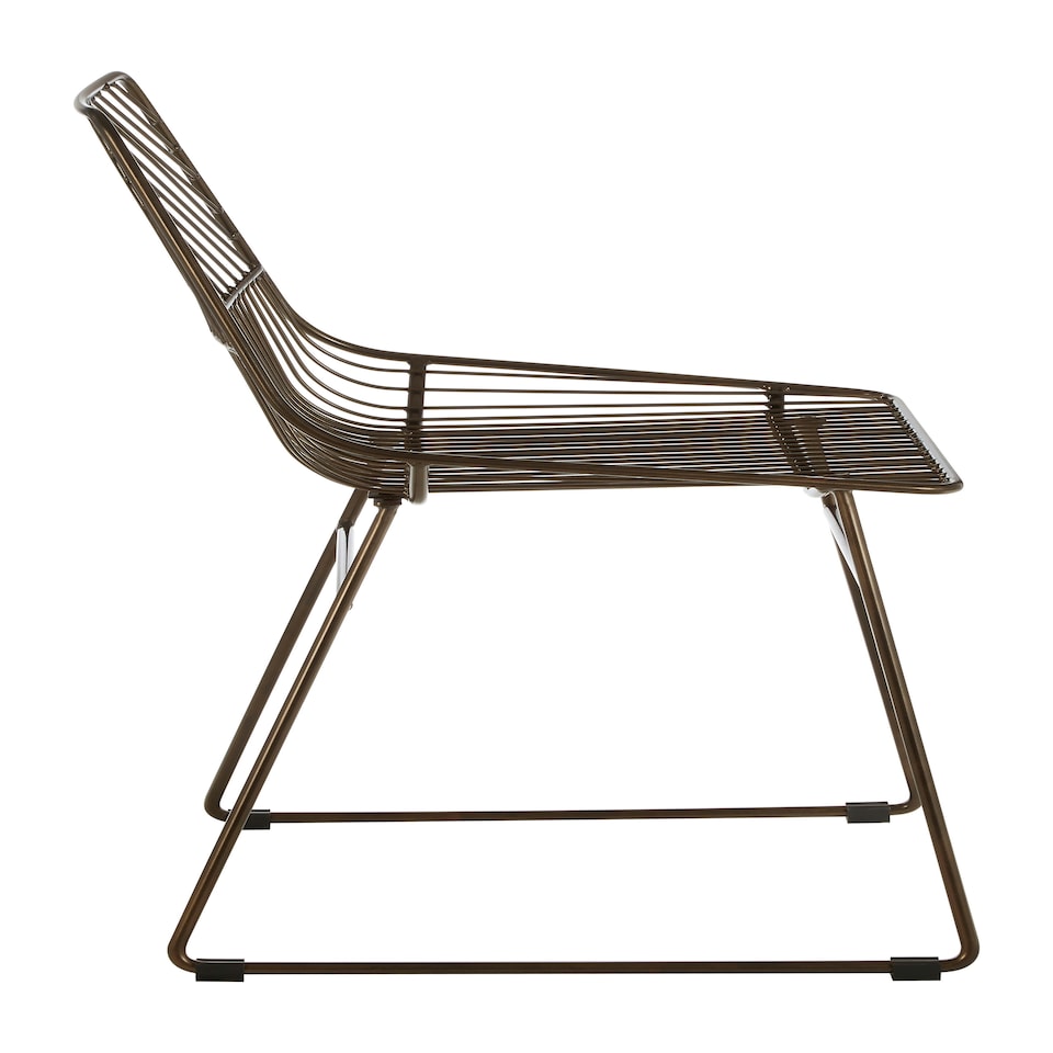 image 1 of Interioirs by Premier Small Bronze Metal Wire Chair, Sturdy Metal Chair for Kitchen, Outdoor Tapered Metal Chair for Patio, Lawn
