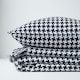 image 5 of Homescapes Black Houndstooth 100% Cotton Bedspread Throw - 150 x 200 cm | Black
