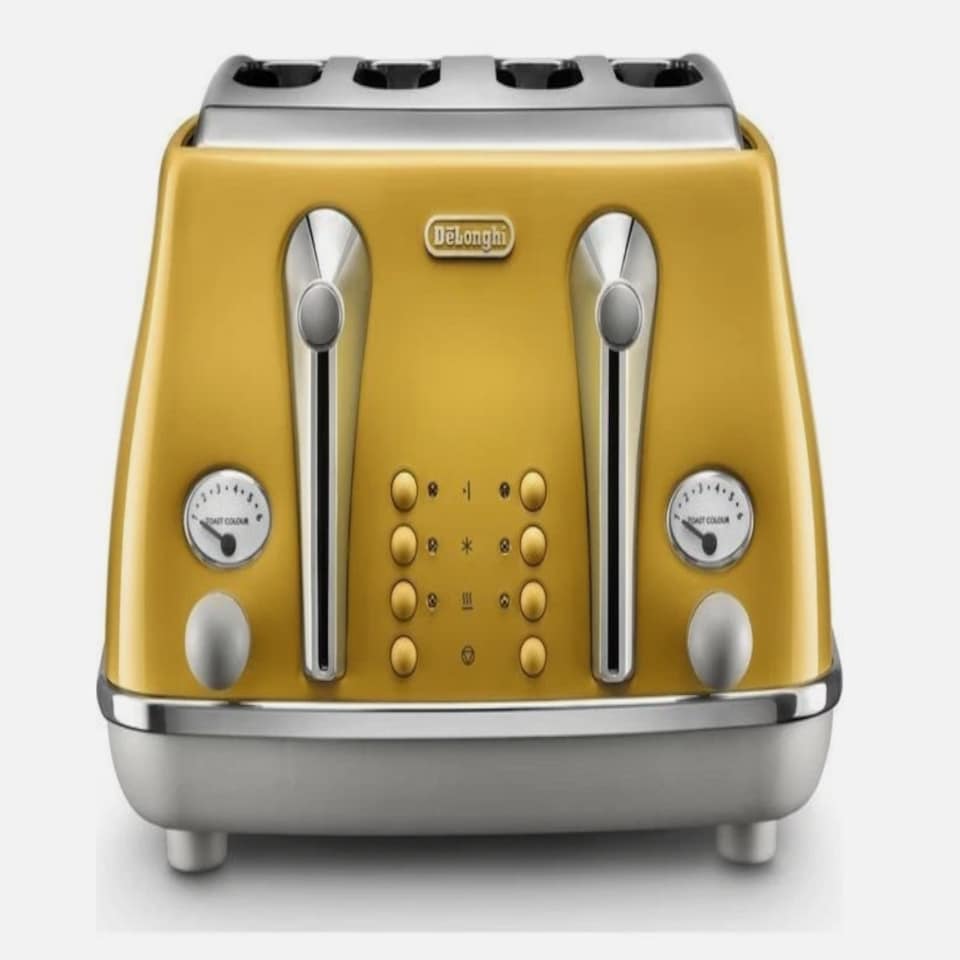 DeLonghi 4 Slice Icona Capitals Toaster New York Yellow