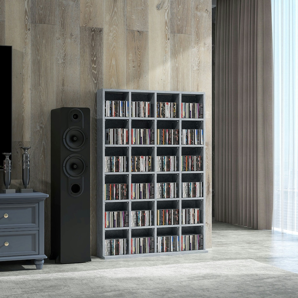 image 1 of HOMCOM DVD CD Media Storage Rack, Video Display Unit, Natural