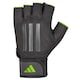 image 10 of Adidas Half-Finger Weightlifting Gloves — Padded Palm & Integrated Wrist Strap, XL | Black | Green | XL