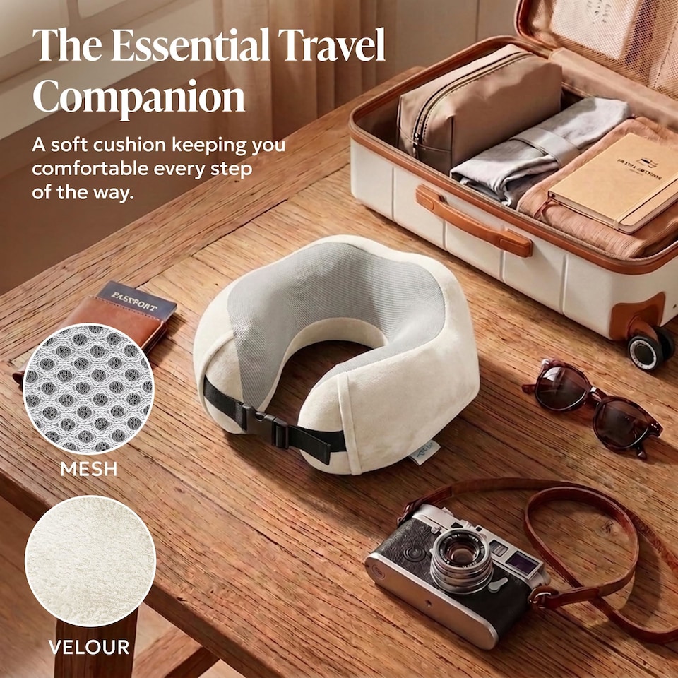 image 1 of Lugg Memory Foam Travel Pillow with Storage Bag 360 Degree Neck Support
