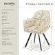 image 6 of Armchair Lucia - padded, quilted pattern, 180 degree swivel chair - Set of 4 Cream