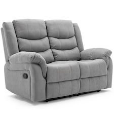 Seattle Manual Fabric Recliner 2 Seater Sofa (Grey)
