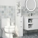 image 2 of HOMCOM Tall Bathroom Storage Cabinet with Shelf and Drawers, White, Grey