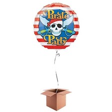 Pirate Party Round Foil Balloon - Inflated Balloon in a Box