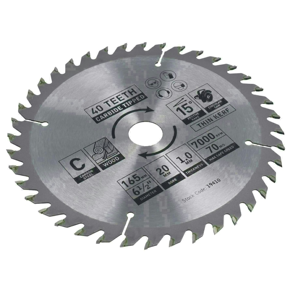 image 1 of Circular Saw Blade 165mm x 16 / 20mm 40 Teeth TCT Cutting Disc Wood 5pc