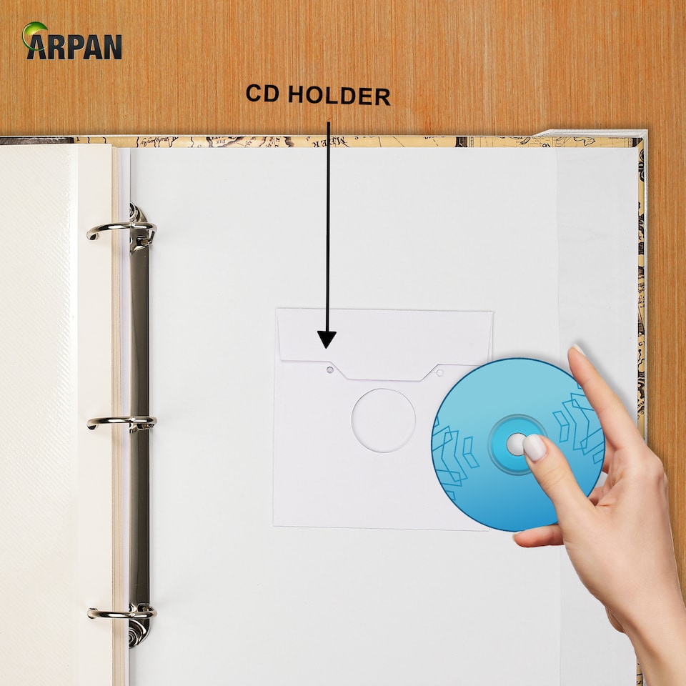 image 1 of ARPAN Extra-Large 3-Ring Binder Self Adhesive Photo Album – 20 Sheets / 40 Sides – Sticky Page Scrapbook Memory Album for Photos, Keepsakes & Special Occasions