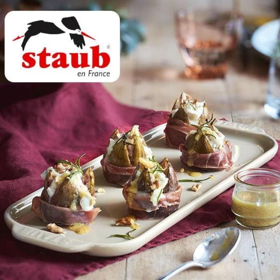 image 1 of Staub Premium Rectangular Ceramic Serving Tray 36cm x 14cm Stone