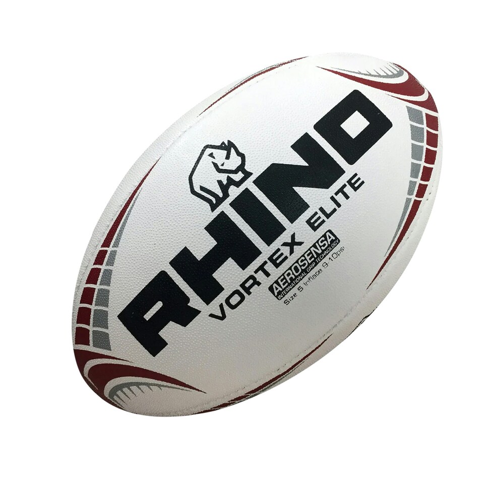 image 1 of Rhino Vortex Elite Rugby Ball - White - 5