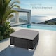 image 8 of Footstool Bitonto - durable, UV-resistant polyrattan chair, 53 x 53 x 26 cm | Black | black/grey | One Size | 1