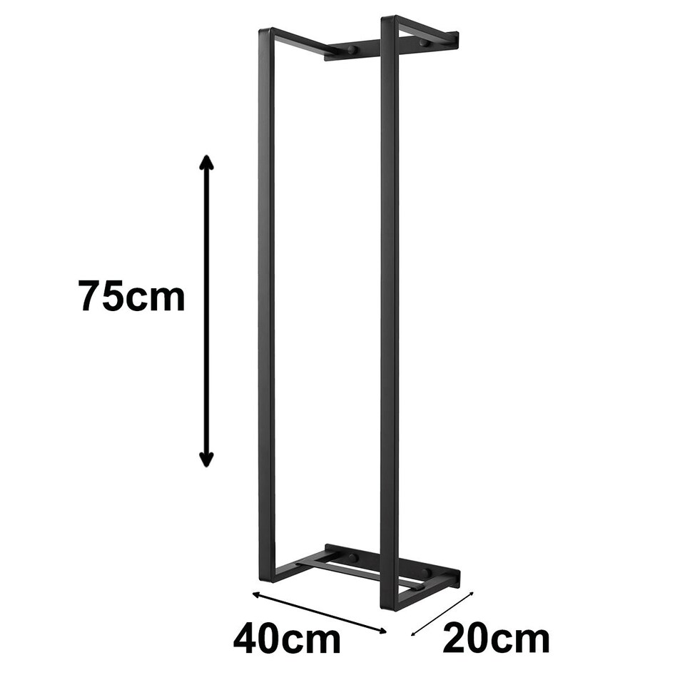 image 1 of House of Home Wall Mounted Black Stainless Steel Double Bar Towel Rail for Bathroom & En-Suite Storage