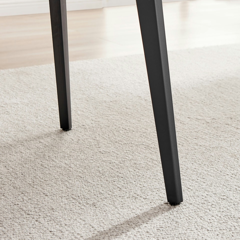 image 1 of Furniturebox Koko Walnut Wood Effect Round Dining Table Black Legs 100cm