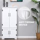 image 7 of HOMCOM Accent Floor Storage Cabinet, Kitchen Cupboard Sideboard with Adjustable Shelves and 2 Lower Doors, White