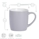 image 3 of Argon Tableware 6x Coloured Coffee Mugs - Grey - 350ml - Tea Mug Latte Mug Cappuccino Mug Drinking Mug Grey