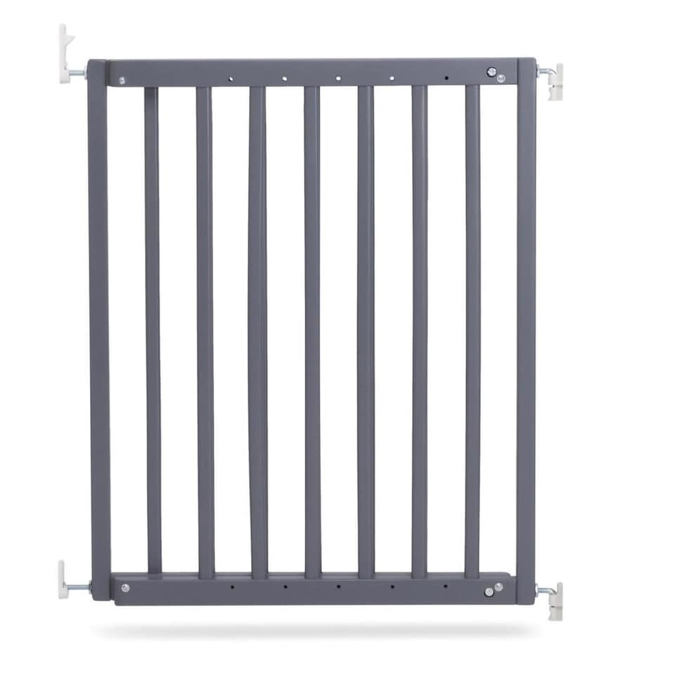 image 1 of Safetots Chunky Wooden Screw Fit Stair Gate, Grey, 63.5cm - 105.5cm, Wood Baby Gate, Screw Fit Safety Barrier