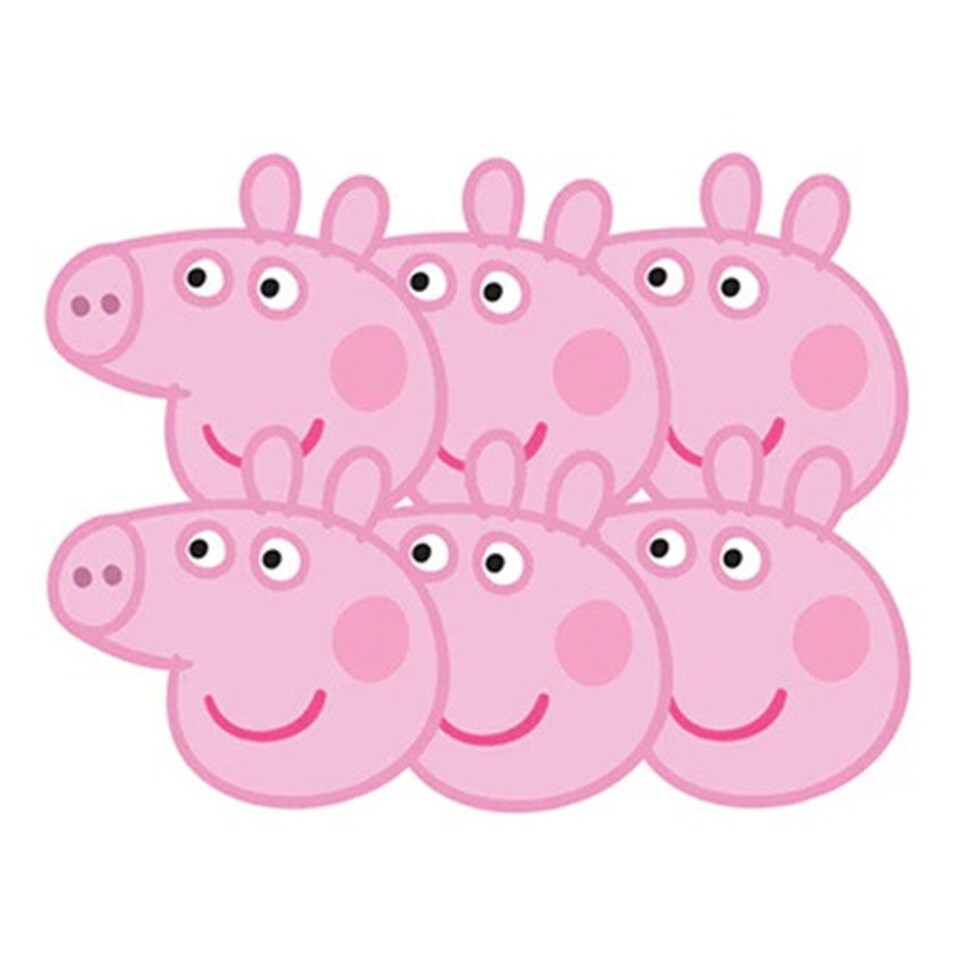 Peppa Pig Cardboard Face Masks - Pack of 6