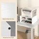 image 4 of HOMCOM Desktop Printer Stand with 3 Open Compartments, Desk Organiser, White