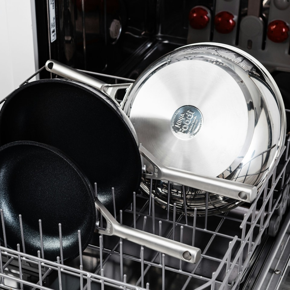 image 1 of Ninja Foodi ZEROSTICK Stainless Steel 2 Piece Frying Pan Set C62200UK