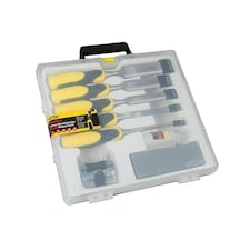 Stanley Hand Tools Dynagrip Chisel With Strike Cap Set, 5 Piece + Accessories - Multi Colour - One Size