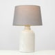 image 3 of ValueLights Taite Cement Effect Grey Table Lamp and B22 Globe LED 4W Warm White 2700K Bulb