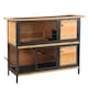 image 1 of PawHut Rabbit Hutch, Guinea Pig Hutch Outdoor Cage w/ Tray & Roof, Yellow