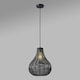 image 3 of ValueLights Torin Painted Black Pendant Light with Black Hourglass Shade | Black