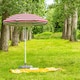 image 6 of Harbour Housewares Metal Beach Parasol - 1.8m  - Red Stripe