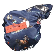 Hy Thelwell Collection Practice Makes Perfect Horse Saddle Cover - Navy/Red - One Size