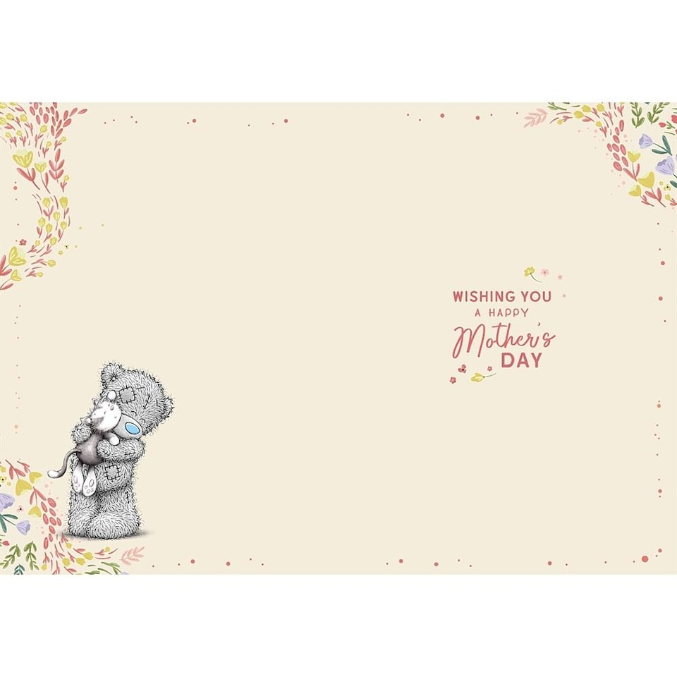 image 1 of Bear and Flowers From The Cat Mother's Day Card